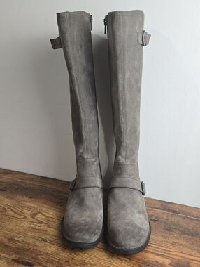 Born Chesire Gray Suede Tall Riding Boot Women Sz 9 Euro Boho Farmcore Cabincore